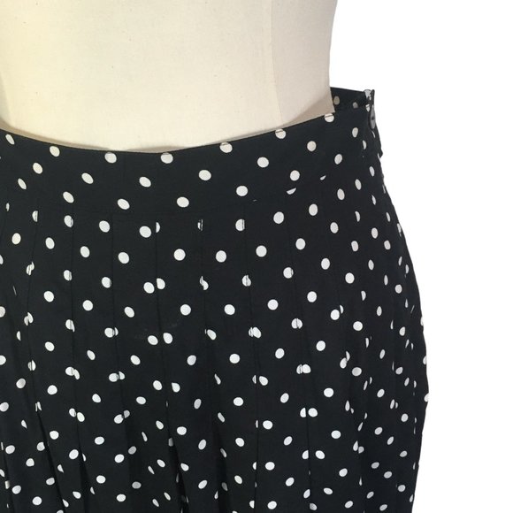 Gap Womens Juniors Black White Polka Dot Pleated Full Skirt, 13/14, 30‎ waist - Picture 7 of 8
